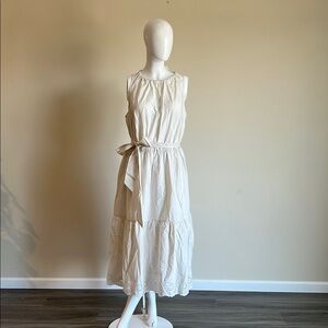 Elegant Women's Midi Tank Dress - Ava & Viv Ivory Eyelet.